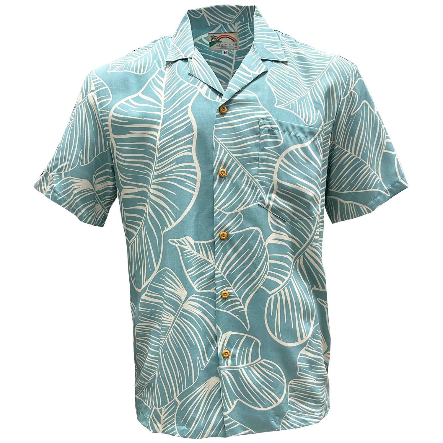 Paradise Found - TARO LEAF Deep Blue Rayon Hawaiian Long Dress