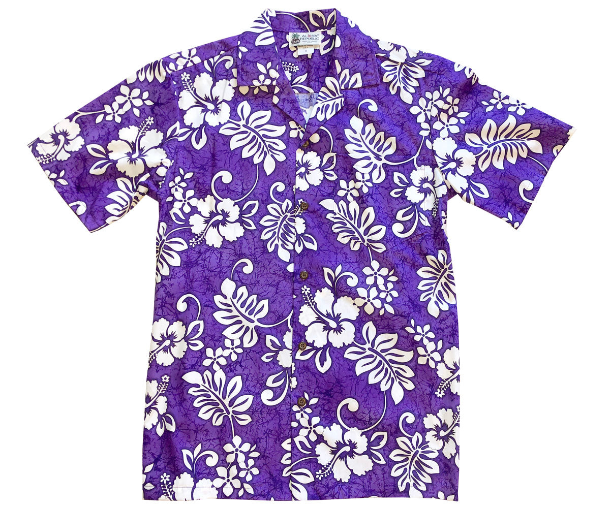 Floral Purple Aloha Shirt Aloha Republic Island Tropics Purple