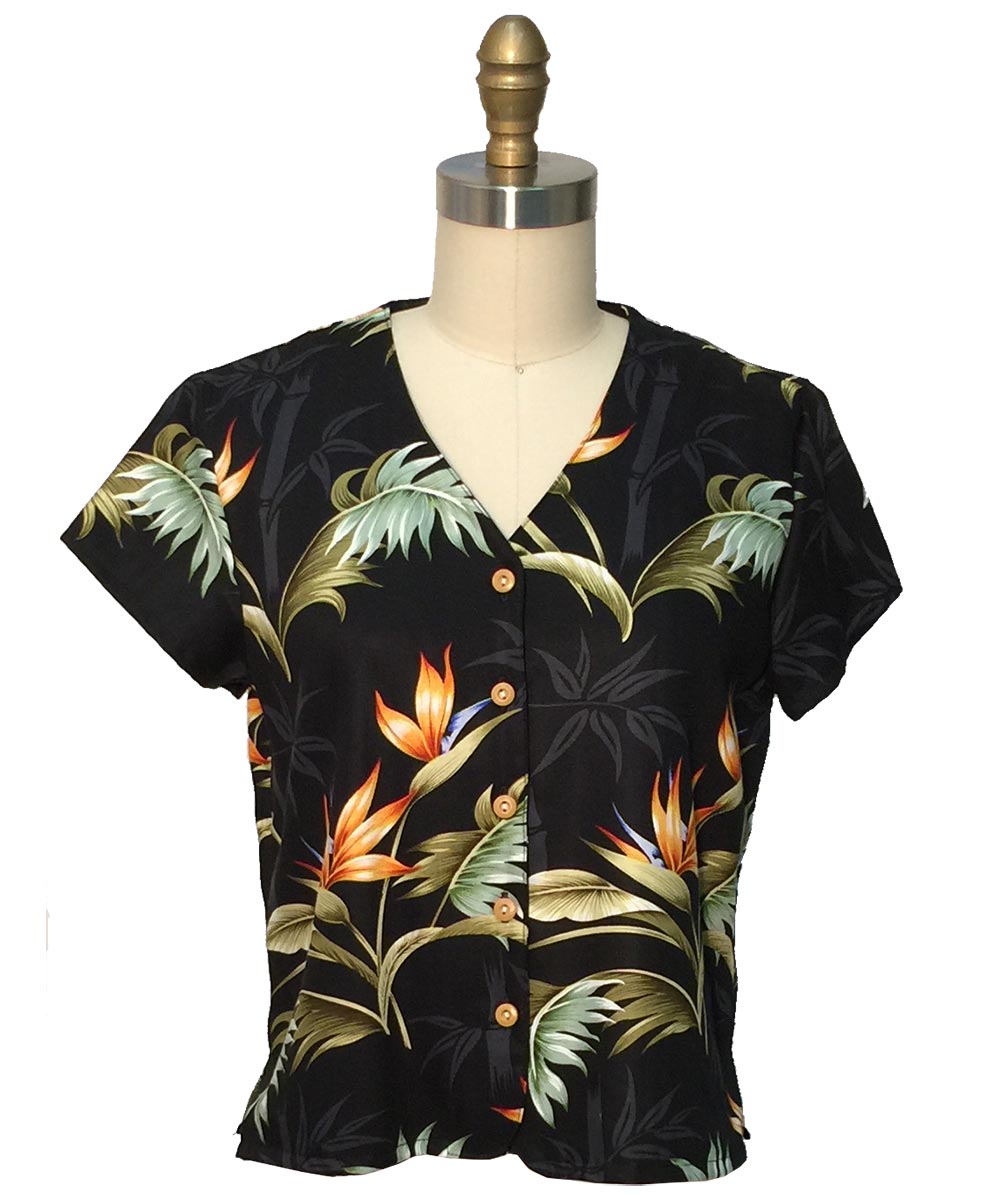 Women's Bamboo Paradise Cream Camp Shirt
