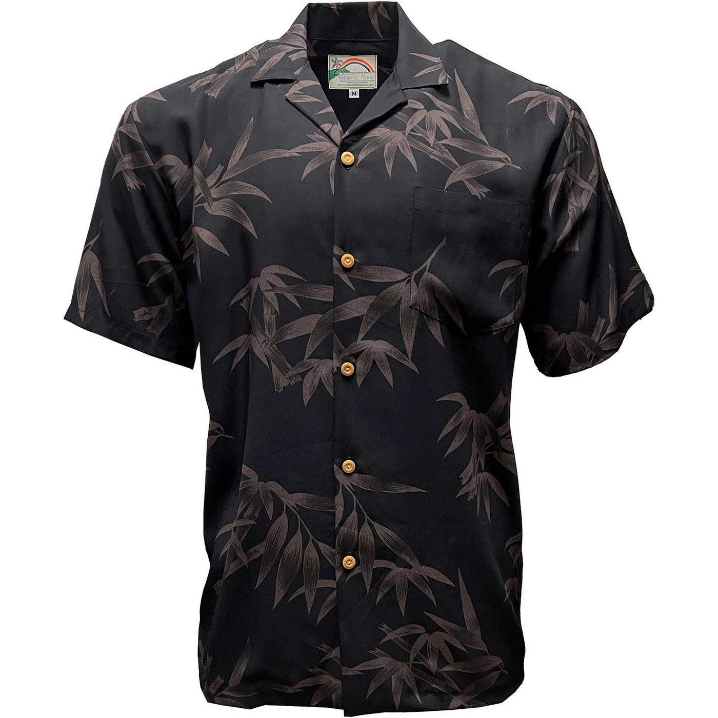 Paradise Found Bamboo Black Aloha Shirt