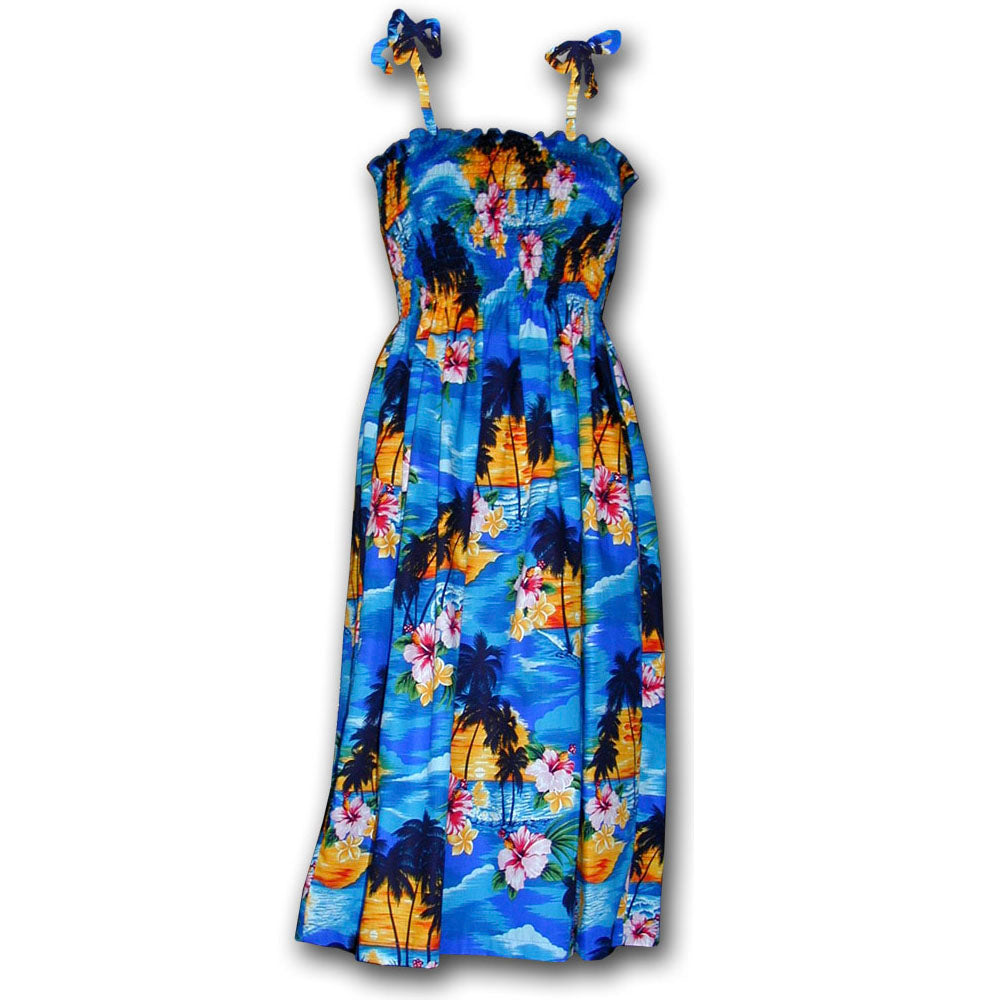 Hawaiian Blue Sunset Tube Sun Dress Hawaiian Blue Sunset Tube Sun Dress