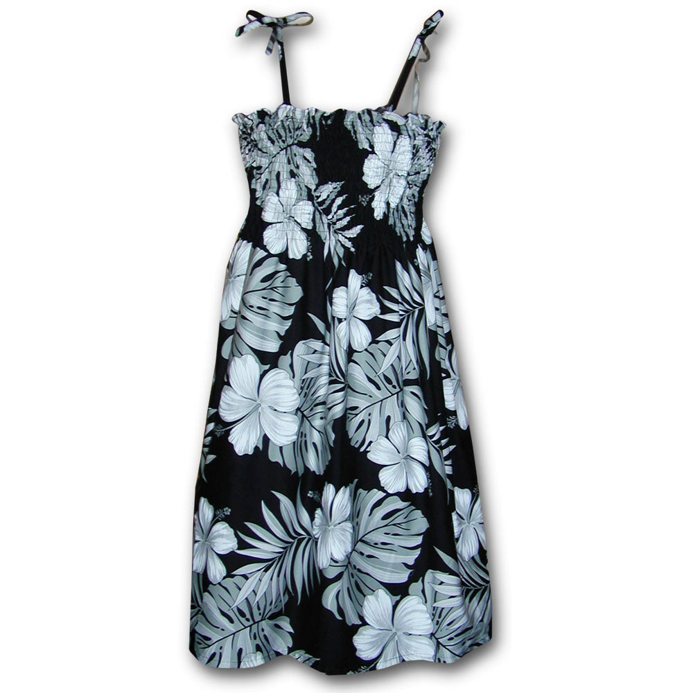 Big Hibiscus Black Spaghetti Tube Dress – Aloha Shirt Shop