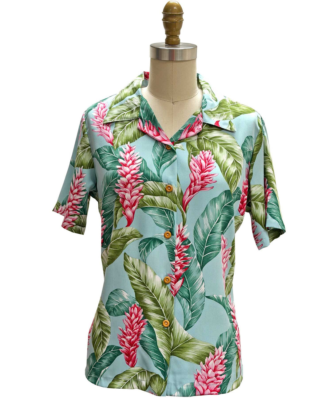 Ladies Red Ginger Camp Shirt - Aqua