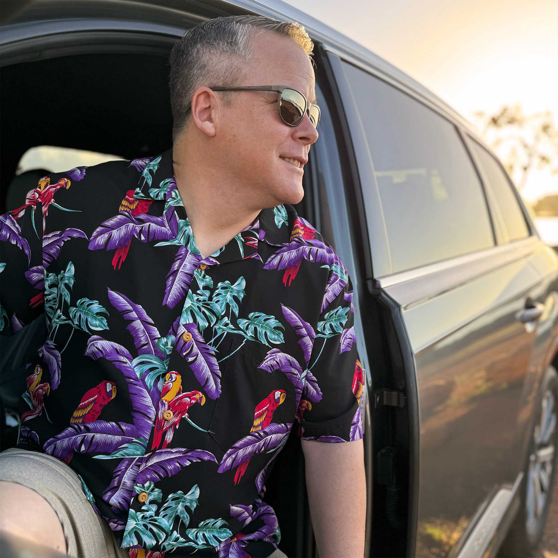 Mens Long Sleeve Aloha Shirt S Mossimo brand, NWT, Pink with Hula