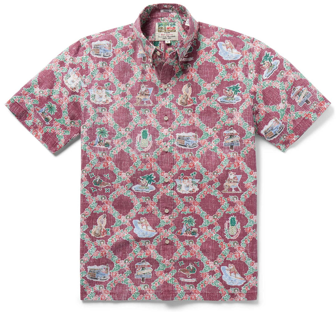 Reyn Spooner Hawaiian Christmas 2023 40th Anniversary - Red 