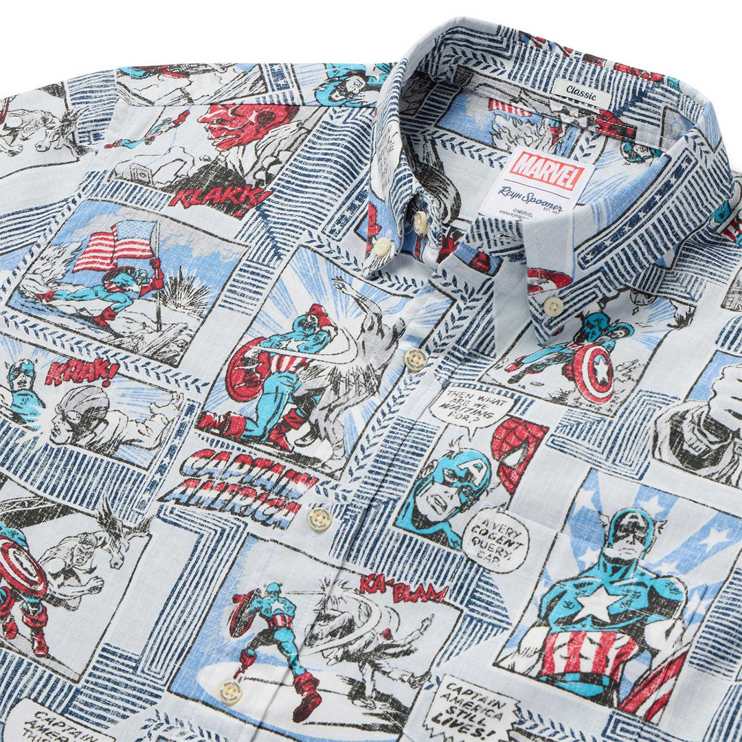 captain america dress shirt Marvel Men's 80s Captain America Short Sleeve T-Shirt – Retro Shield  Design, Royal Heather, 3X Captain America Shirt