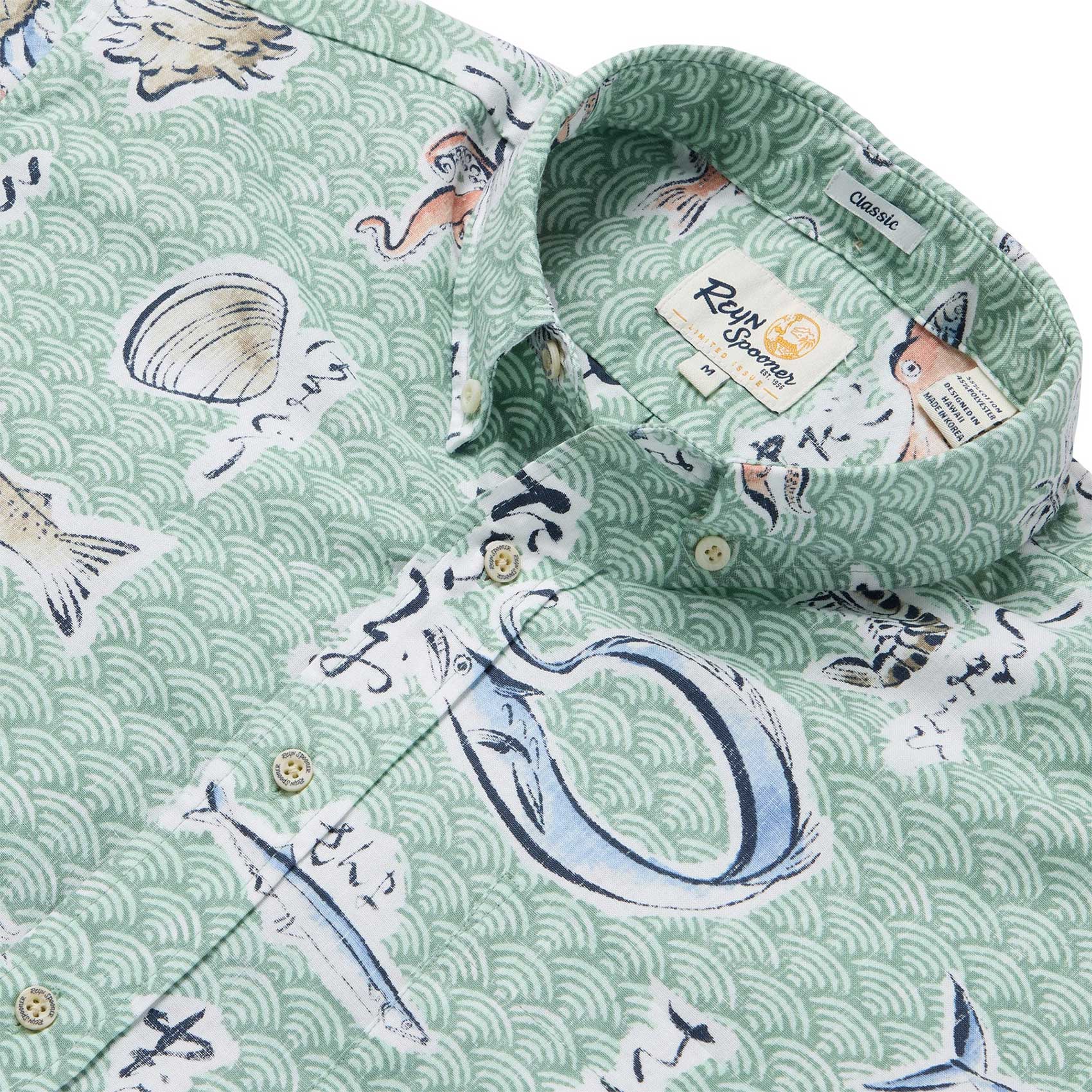 Reyn Spooner - Pacific Catch Granite Green | Aloha Shirt Shop
