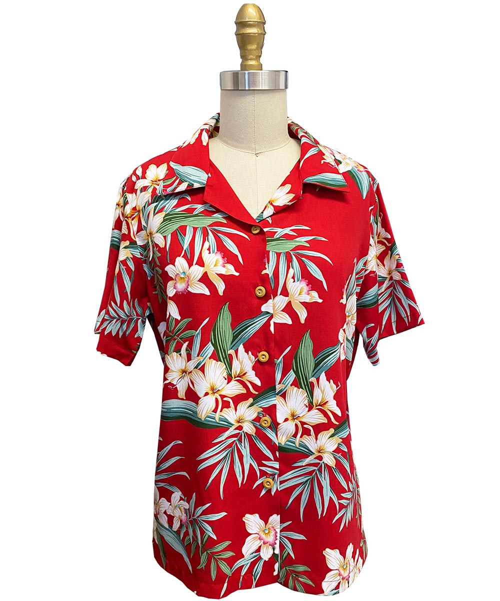 Ladies Orchid Ginger Red Camp Shirt