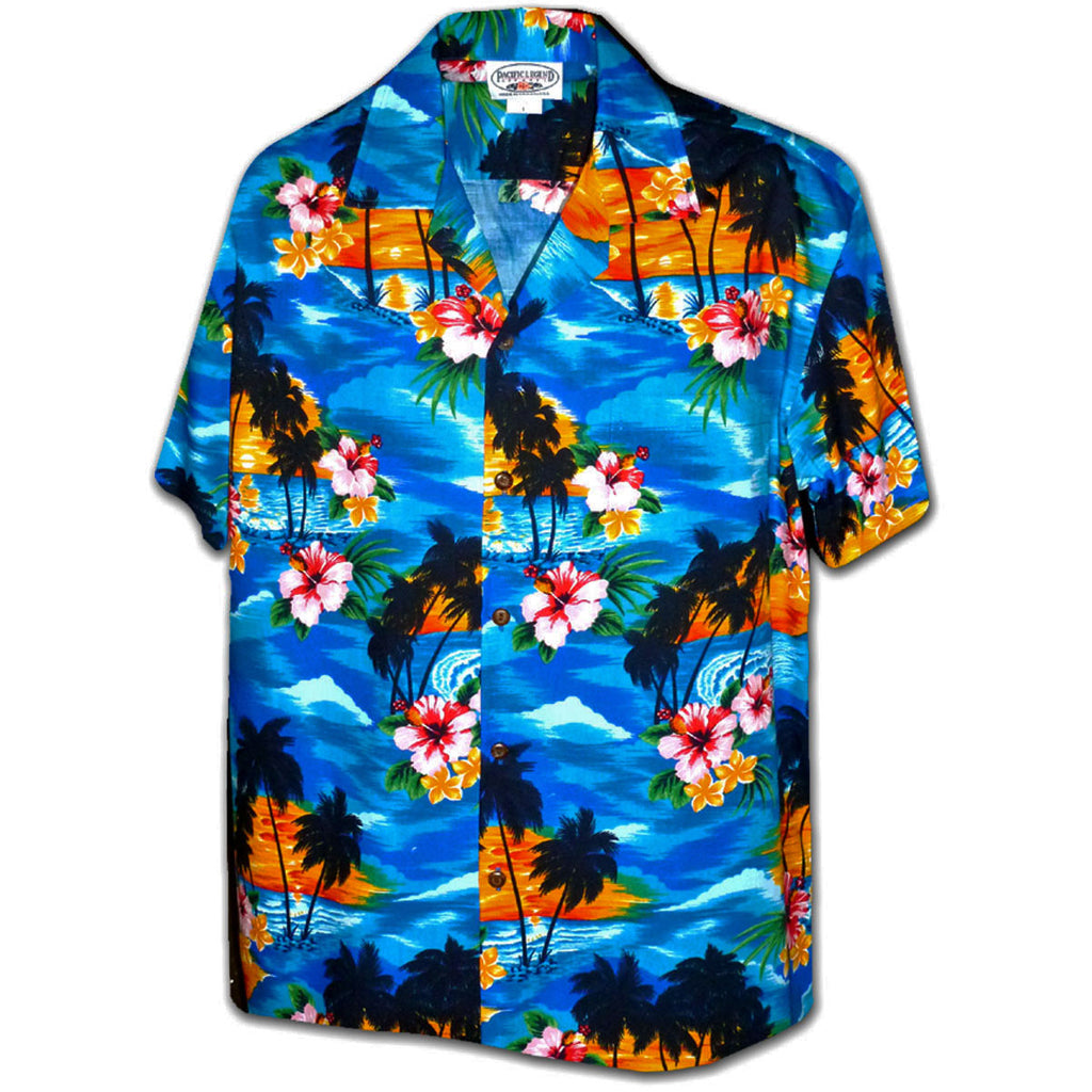 Pacific Legend Waikiki Sunset Blue | Aloha Shirt Shop