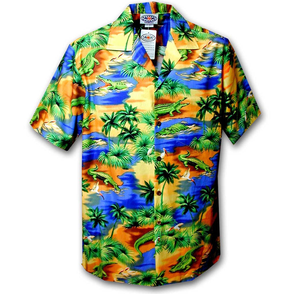 Pacific Legend Alligator Zone - Blue | Aloha Shirt Shop
