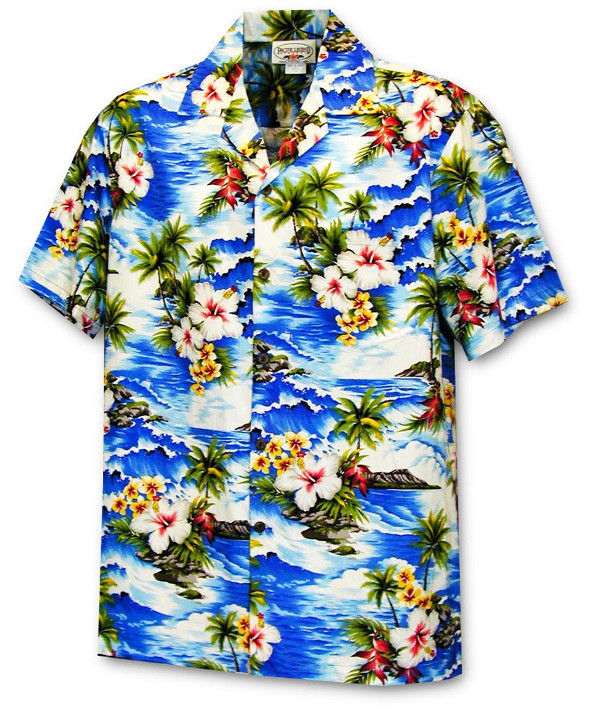 Pacific Legend Diamond Head Beach - Blue | Aloha Shirt Shop