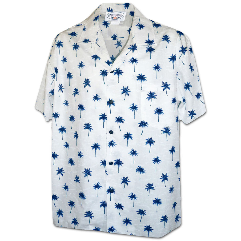 Pacific Legend Classic Palm Trees - Navy | Aloha Shirt Shop